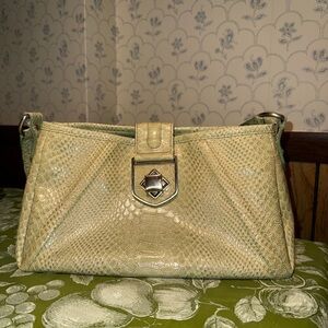 Green Worthington Reptile Print Shoulder Purse
